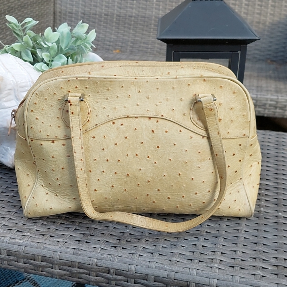 Vintage Isabella Fiore Ostrich Hand Bag